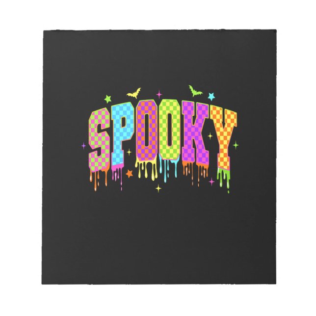 Spooky Checkered Halloween Notepad (Front)