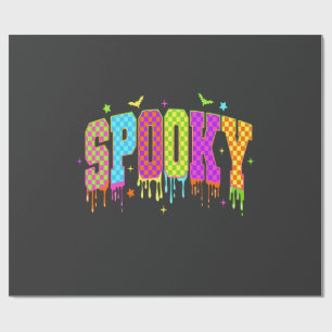 Spooky Checkered Halloween Wrapping Paper