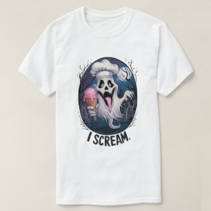 Spooky Chef Ghost Ice Cream Halloween Funny Men's T-Shirt