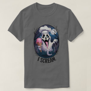 Spooky Chef Ghost Ice Cream Halloween Funny Men's T-Shirt