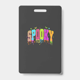 Spooky Chequered Halloween ID Badge