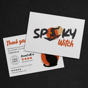 Spooky & Chic Black Cat Halloween Thank You Card