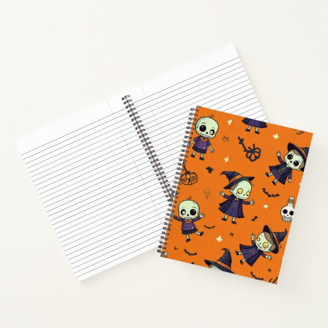 Spooky Chic Halloween Pillow - Frightfully Festive Notebook (Inside)
