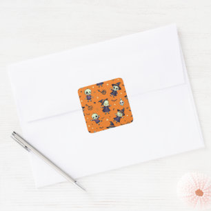 Spooky Chic Halloween Pillow - Frightfully Festive Square Sticker