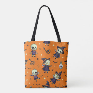 Spooky Chic Halloween Pillow - Frightfully Festive Tote Bag