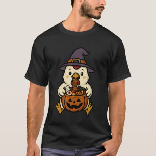 Spooky Chicken Pumpkin Japanese Ramen Noodles T-Shirt