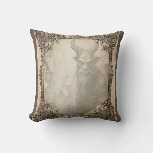 Spooky Christmas Krampus Cushion (Front)