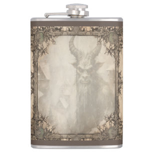 Spooky Christmas Krampus Hip Flask