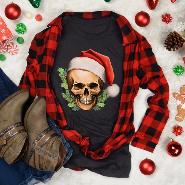Spooky Christmas Santa Skull T-Shirt (Creator Uploaded)