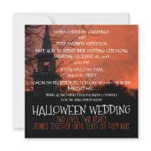 Spooky Church Halloween Wedding Invitation