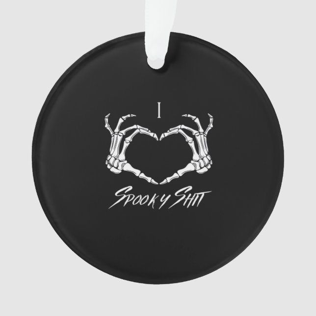 Spooky Classic - Skeleton Hands Heart Ornament (Front)