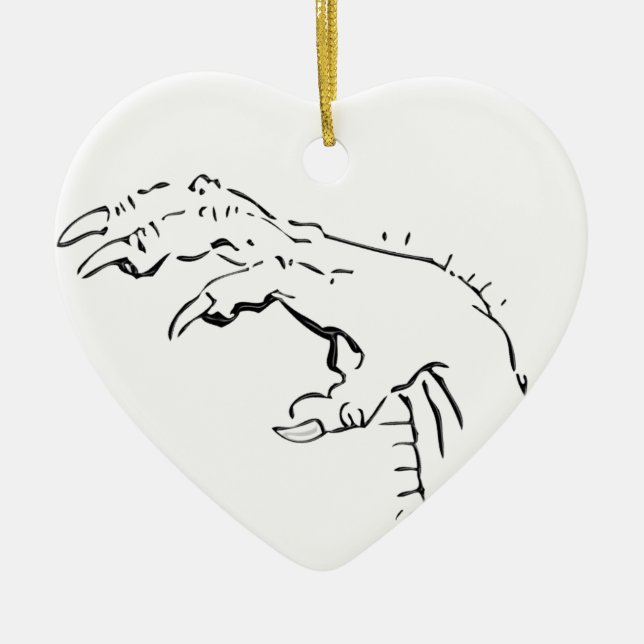 Spooky Claw Hand Eerie Ceramic Tree Decoration (Front)