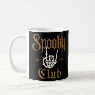 Spooky Club: Skeleton Hand Rock On Design Coffee Mug