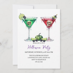 Spooky cocktail party halloween invitation