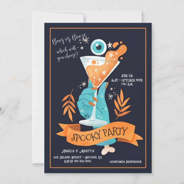 Spooky Cocktail Party Invitation (Front)