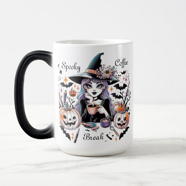 Spooky Coffee Break Halloween Witch Magic Mug (Left)