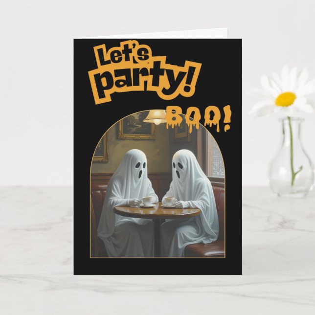 Spooky Coffee Date | Ghost Halloween Invitation (Small Plant)