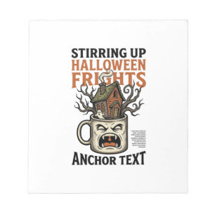 Spooky Coffee Halloween Haunted Mug Graphic Shirt_ Notepad