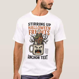 Spooky Coffee Halloween Haunted Mug Graphic Shirt_ T-Shirt