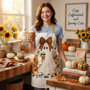 Spooky Coffee & Pumpkin Kitchen Apron