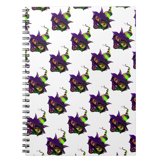 Spooky Colourful Cat Spiral Notebook (Front)
