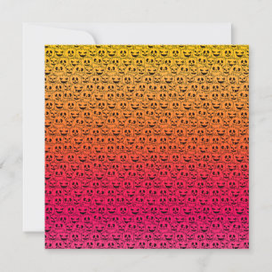 Spooky Colourful Pumpkins - Halloween Pattern Invitation