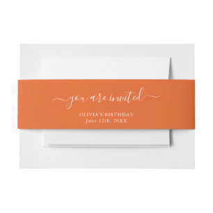 Spooky Colours - Deep Orange Belly Band Invitation Belly Band