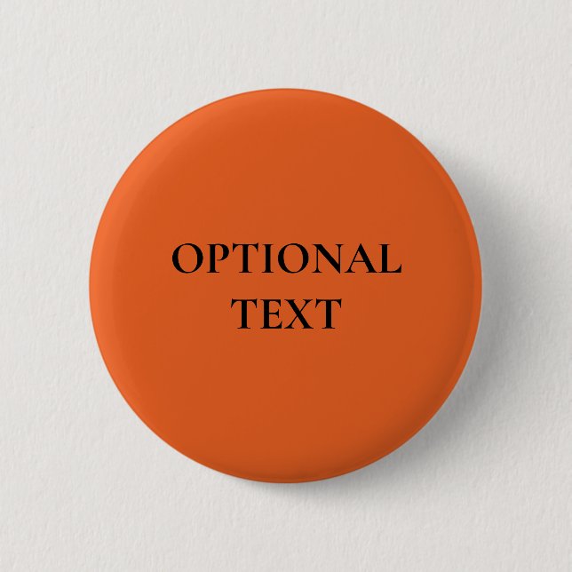Spooky Colours - Deep Orange Custom Text Button (Front)