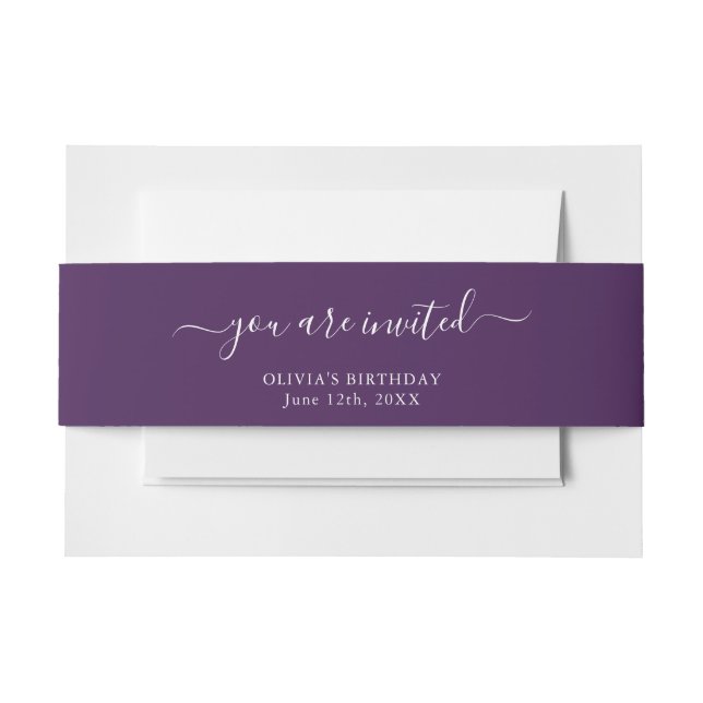 Spooky Colours - Deep Purple Invitation Belly Band (Front Example)