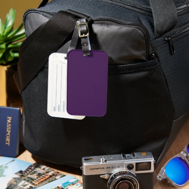 Spooky Colours - Deep Purple Luggage Tag (Front & Back)