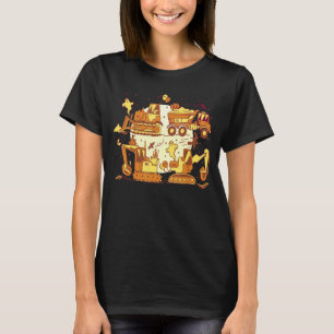Spooky Construction Trucks Halloween Pumpkin Boys T-Shirt