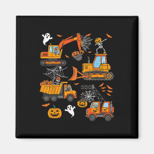 Spooky Construction Trucks Toddler Boys Halloween  Magnet
