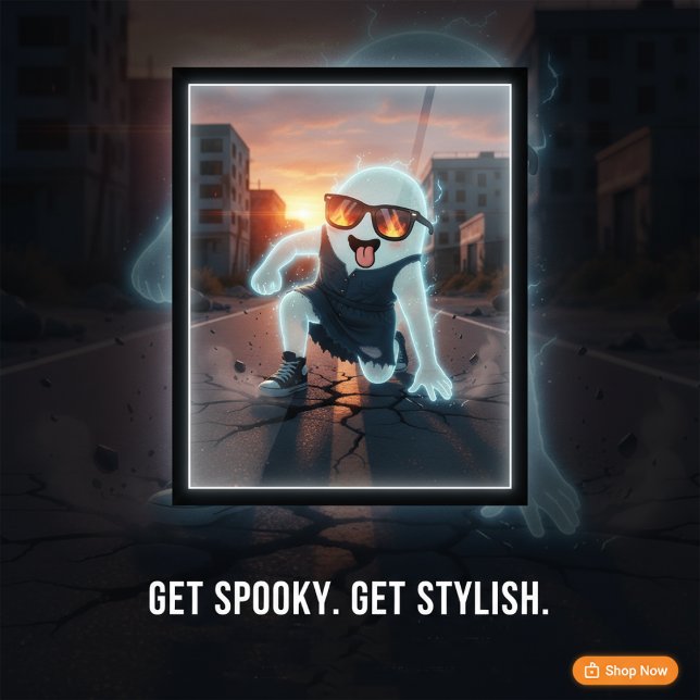 Spooky Cool Ghost Fun & Cute Halloween Poster (Creator Uploaded)