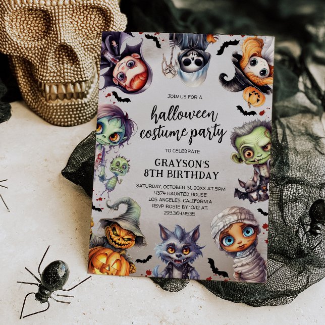 Spooky Costume Halloween Birthday Invitation (Creator Uploaded)