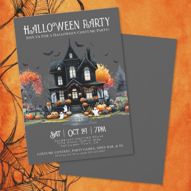 Spooky Costume Halloween Party Invitation (Spooky Costume Halloween Party Invitation)