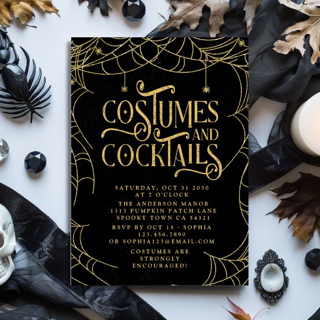 Spooky Costumes and Cocktails Web Adult Halloween  Invitation (Creator Uploaded)
