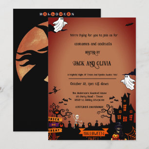 Spooky Costumes & Cocktails Halloween Party Invitation