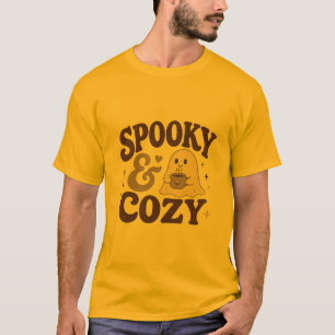 Spooky & Cosy Cute Halloween Coffee Design T-Shirt