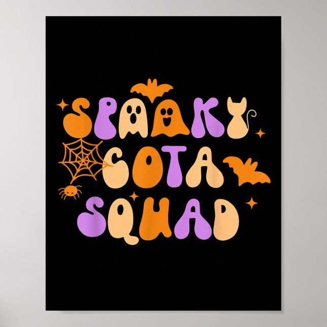 Spooky Cota Squad Certified Occupational Therapy H Poster (Front)