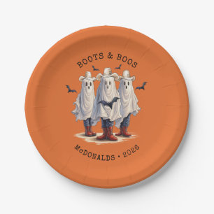 Spooky Cowboy Ghosts Personalised Halloween Paper Plate