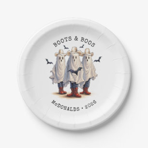 Spooky Cowboy Ghosts Personalised Halloween Paper Plate