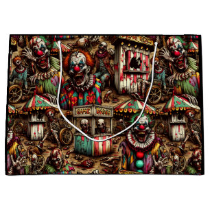 Spooky Creepy Clown Zombie Abandoned Carnival Large Gift Bag