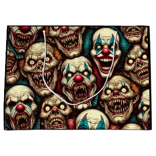 Spooky Creepy Clown Zombie   Large Gift Bag