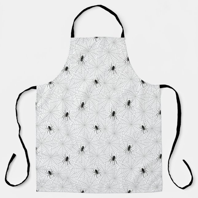 Spooky Creepy Spider Web Halloween Apron (Front)