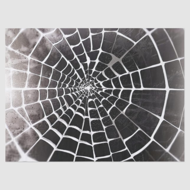 Spooky Creepy Spiderweb Pattern Birthday Gift Wrap Tissue Paper (Front)