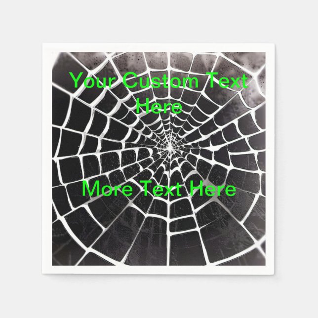 Spooky Creepy Spiderweb Pattern Halloween Custom Napkin (Front)