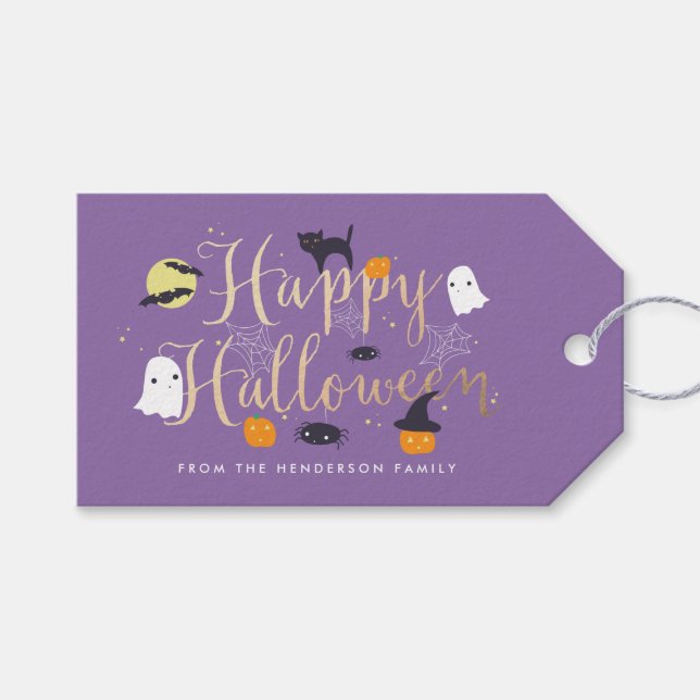 Spooky Critters Halloween Gift Tags (Front (Horizontal))