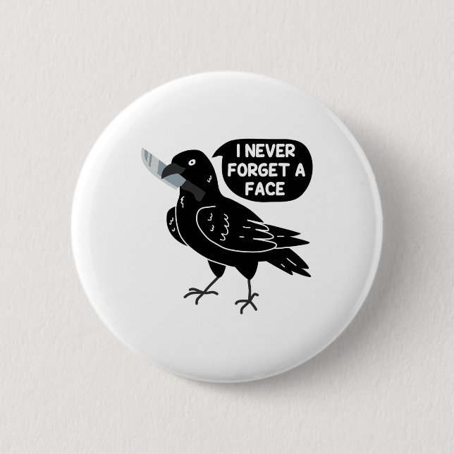 Spooky Crow With Knife  6 Cm Round Badge (Front)