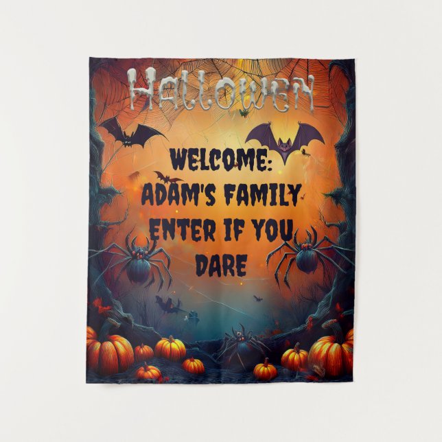 Spooky Custom Halloween Wall Hanging Tapestry (Front)