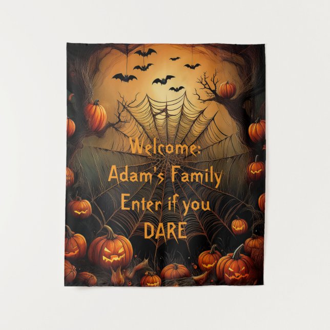 Spooky Custom Halloween Wall Hanging Tapestry (Front)